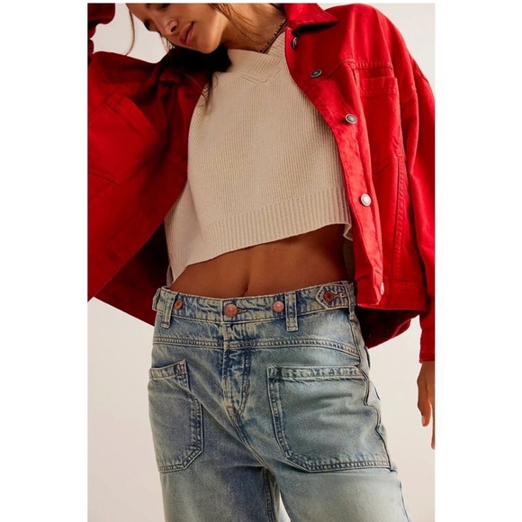 Free People We The Free Palmer Cuffed Jeans, La La Land. - Picture 2 of 13